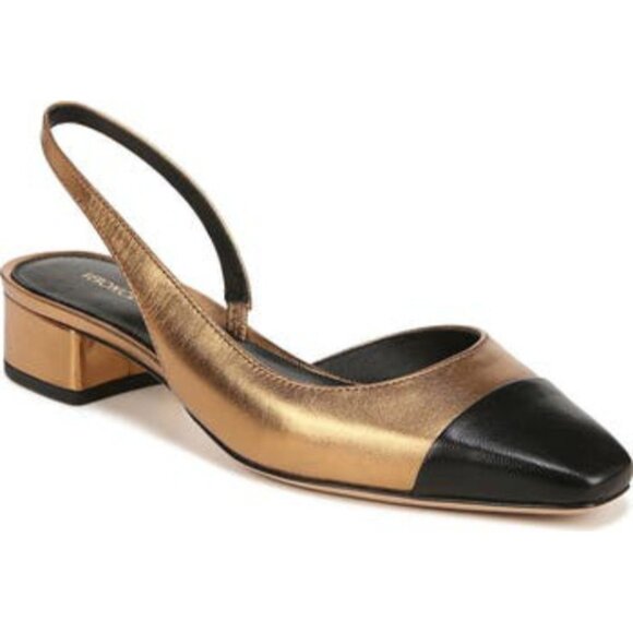 Veronica Beard Shoes - Veronica Beard Cecile Women's Size 9 Black/Gold Slingback Pumps Shoes NIB